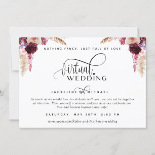 Berry, Lila und Blush Virtual Wedding Einladung
