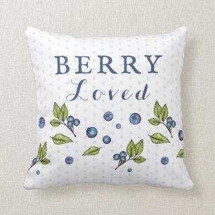 Berry Loved Blueberries Throw Kissen