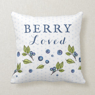Berry Loved Blueberries Throw Kissen