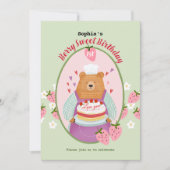 Berry Lovely First Geburtstag Einladung (Vorderseite)