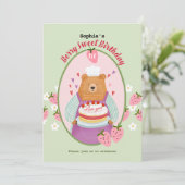 Berry Lovely First Geburtstag Einladung (Stehend Vorderseite)