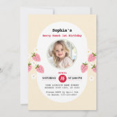Berry Lovely First Geburtstag Einladung (Rückseite)
