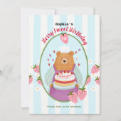 Berry Lovely First Geburtstag Einladung (Vorderseite)