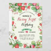 Berry Lovely First Geburtstag Einladung (Vorne/Hinten)