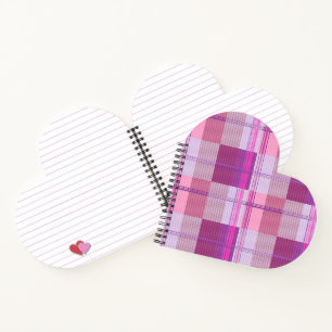 Berry Magenta Karo Herz Spiralblock Notizblock