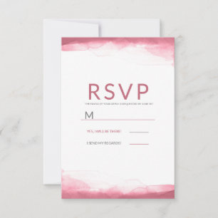 Berry Mauve Pink Watercolor Modern Wedding RSVP