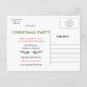 Berry Merry Christmas Dinner | Feiertag Ankündigungspostkarte (Rückseite)