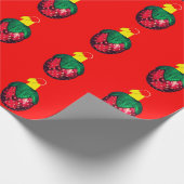 Berry Merry Christmas Red Wrapping Paper Geschenkpapier (Ecke)