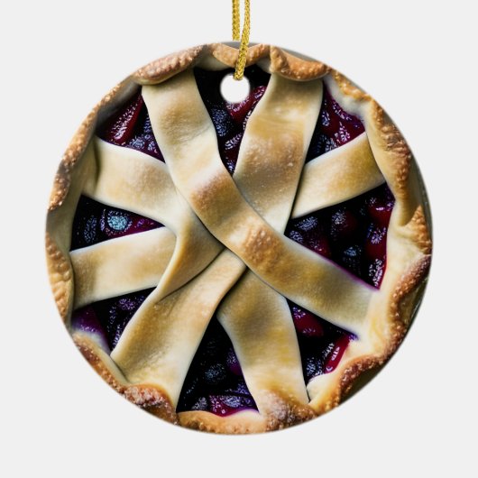 Berry Merry Christmas Süsse Pie | Food Pup Spaß Keramik Ornament (Vorne)