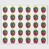 Berry Merry White Wrapping Paper Geschenkpapier (Flach)