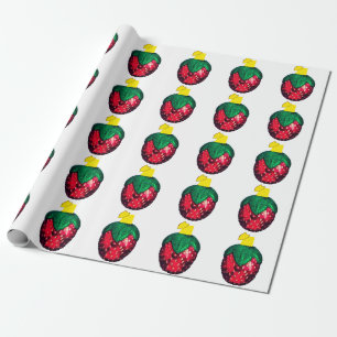 Berry Merry White Wrapping Paper Geschenkpapier