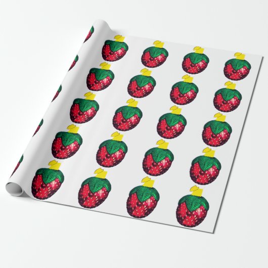 Berry Merry White Wrapping Paper Geschenkpapier (Ungerollt)