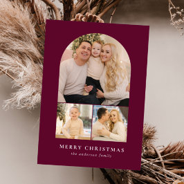 Berry Minimalistisch Arch 3 Foto Feiertagskarte