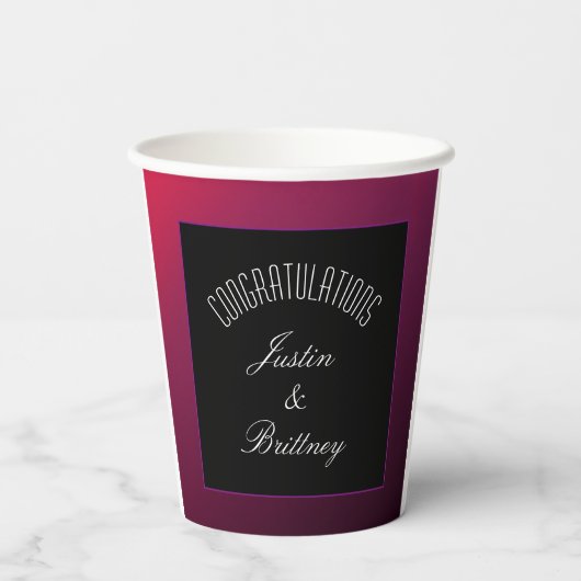 Berry Minimalistisch Paper Cup Pappbecher (Rückseite)