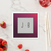 Berry Minimalistisch Personalize Initials Paper Na Serviette (Beispiel)