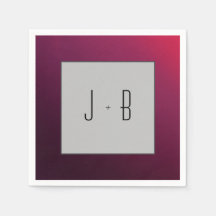 Berry Minimalistisch Personalize Initials Paper Na