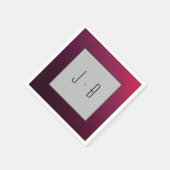 Berry Minimalistisch Personalize Initials Paper Na Serviette (Ecke)
