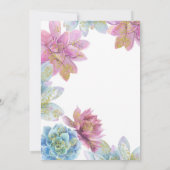 Berry Mint & Gold Garden Succulents Wedding Einladung (Rückseite)