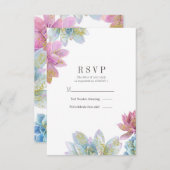 Berry Mint & Gold Garden Succulents Wedding RSVP I Einladung (Vorne/Hinten)