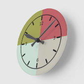 Berry Mint Olive Pebble Runde Wanduhr (Winkel)