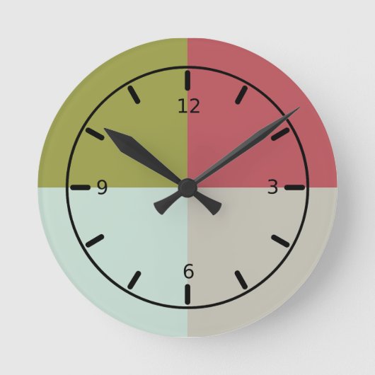 Berry Mint Olive Pebble Runde Wanduhr (Vorderseite)