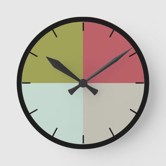 Berry Mint Olive Pebble Runde Wanduhr (Vorderseite)