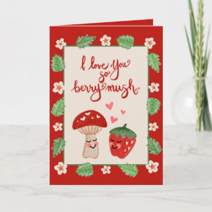 Berry Mushroom Valentine Card Feiertagskarte