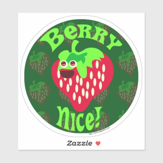 Berry Nice Niedlich Strawberry Cartoon Spaß Kunst Aufkleber (Blatt)