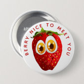 Berry Nice to Meet you, Strawberry Pun Button (Vorne & Hinten)