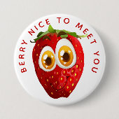 Berry Nice to Meet you, Strawberry Pun Button (Vorderseite)
