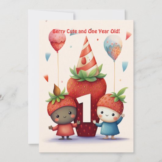 Berry Niedlich 1. Geburtstagskarte Feiertagskarte (Vorderseite)