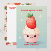 Berry Niedlich 1. Geburtstagskarte Feiertagskarte (Vorne/Hinten)