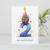 Berry Niedlich 2. Geburtstagskarte Feiertagskarte (Stehend Vorderseite)
