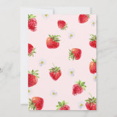 Berry Niedlich Bash Strawberry 1. Geburtstag Einla Einladung (Rückseite)