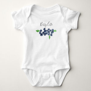 Berry Niedlich Blueberries Obst Aquarellspeisen Baby Strampler