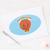 Berry niedlich Button Ovaler Aufkleber (Umschlag)