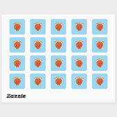 Berry niedlich Button Quadratischer Aufkleber (Blatt)