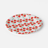 Berry Niedlich Erdbeeren Obst und Blume Pappteller (Schrägansicht)