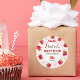 Berry Niedlich Vielen Dank, 1. Geburtstagsticker Runder Aufkleber