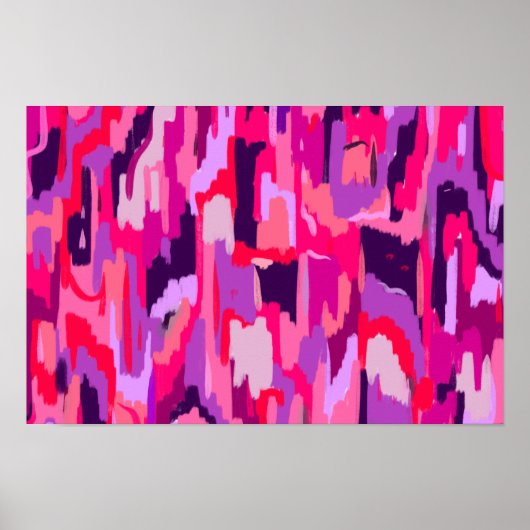 Berry Patch: Rot und Rosa Abstrakt Poster (Vorne)