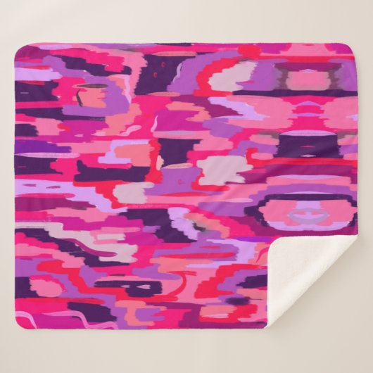 Berry Patch: Rot und Rosa Abstrakt Sherpadecke (Vorderseite (Horizontal))