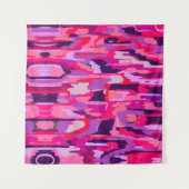 Berry Patch: Rot und Rosa Abstrakt Wandteppich (Vorderseite (Horizontal))