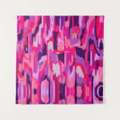 Berry Patch: Rot und Rosa Abstrakt Wandteppich (Vorderseite)