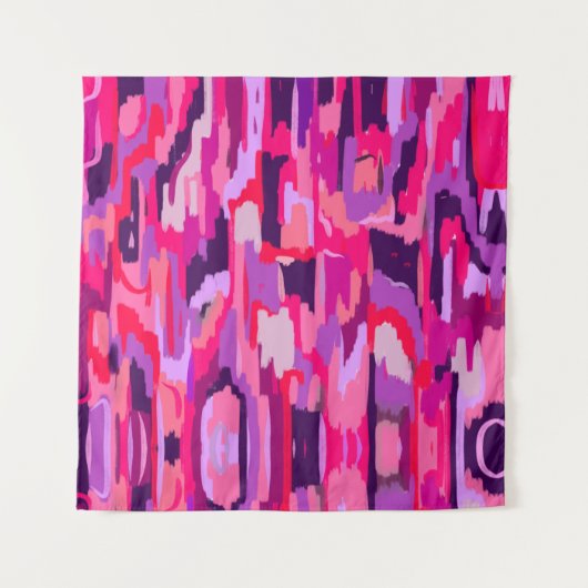 Berry Patch: Rot und Rosa Abstrakt Wandteppich (Vorderseite)