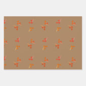 Berry Pattern Olive Green Magenta Brown Geschenkpapier Set (Vorderseite)