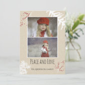 Berry Peace und Liebe Feiertagskarte (Stehend Vorderseite)