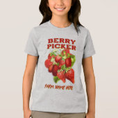 Berry Picker Strawberries Farm Name Tri-Blend Shirt (Vorderseite)