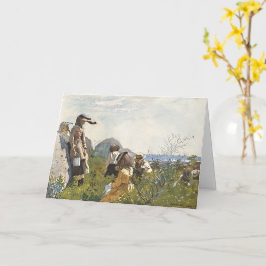 Berry Pickers | Winslow Homer Karte (Gelbe Blume)