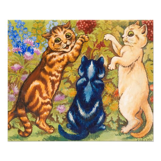 Berry Picking von Louis Wain Fotodruck (Vorne)