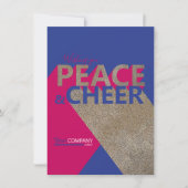 Berry Pink, Blue, Typografic Company Holiday Einladung (Vorderseite)